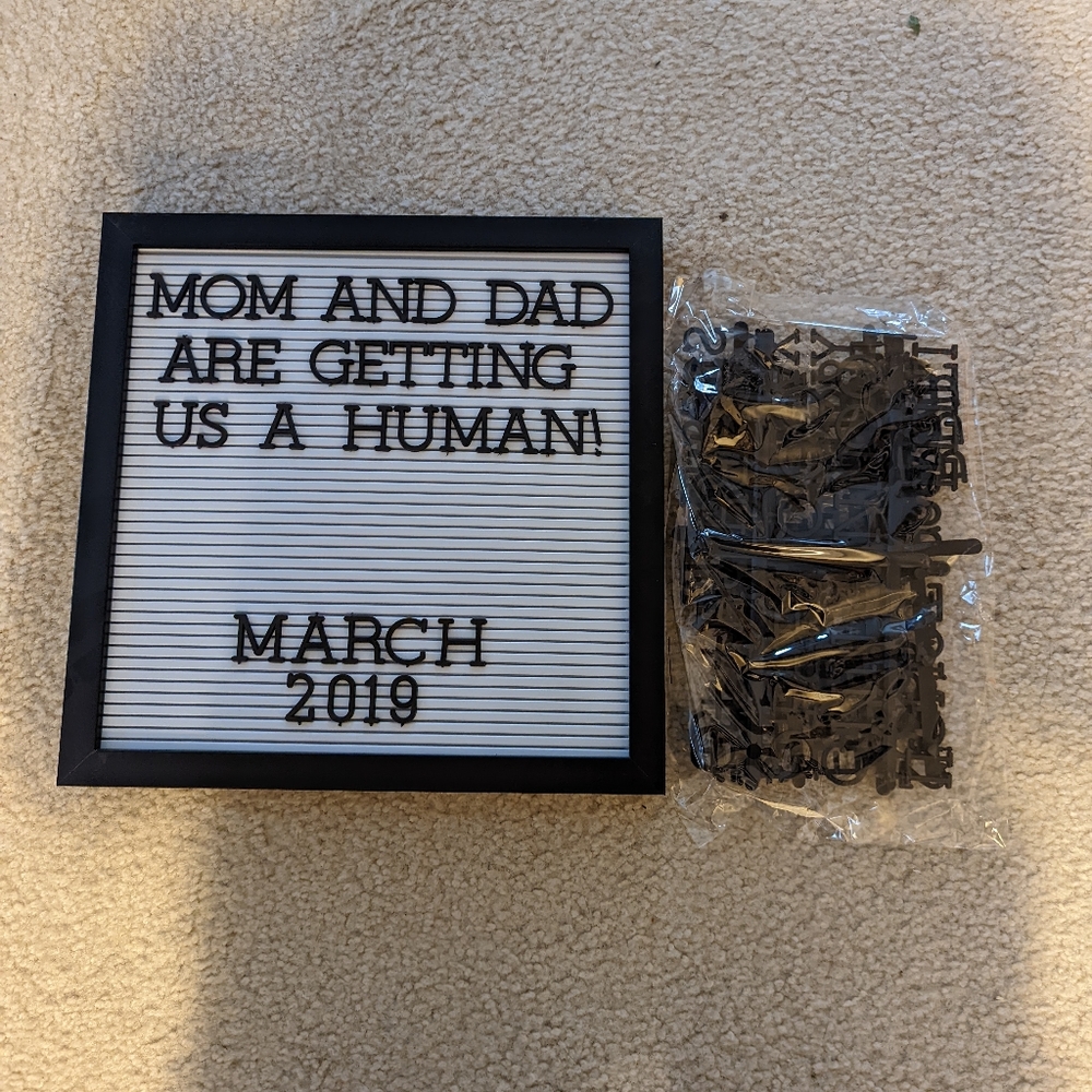 Pegboard and letters